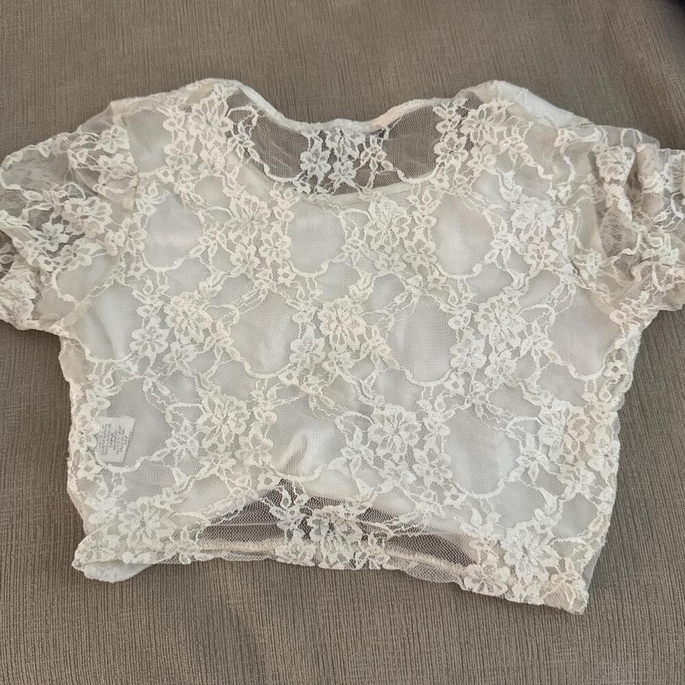 White Lace Crop Top